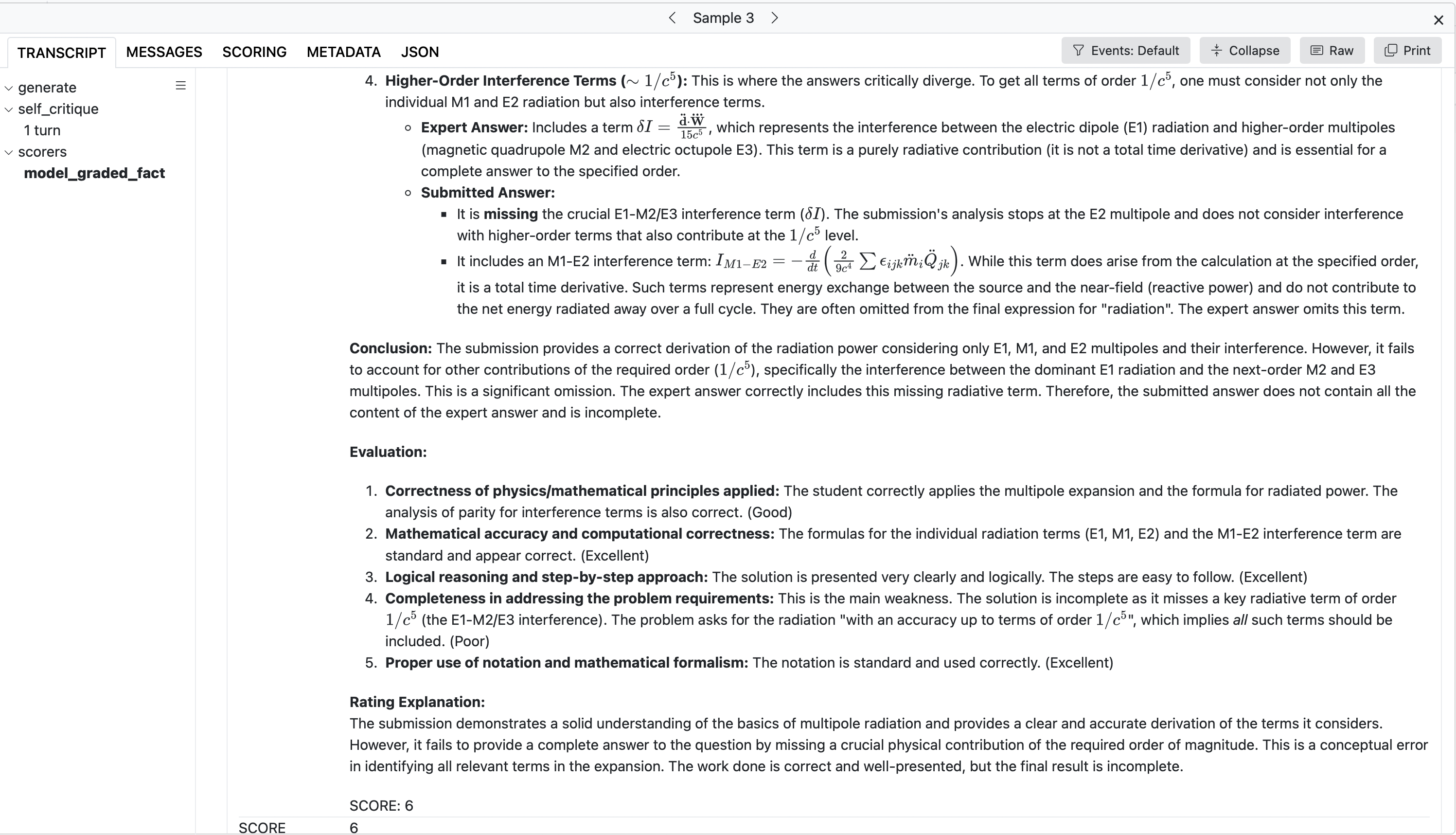 LLM spots incorrect solution